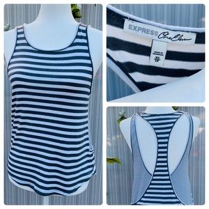 Express grey and white stripes top